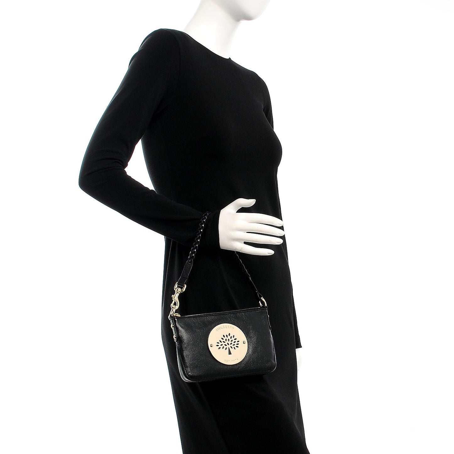Soft Spongy Calfskin Daria Wrist Clutch Black