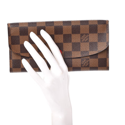 Louis Vuitton Damier Ebene Emilie Wallet Red 2 of 8