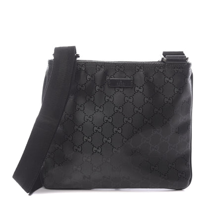 Gucci Imprime Monogram Small Flat Messenger Bag Black 1 of 10