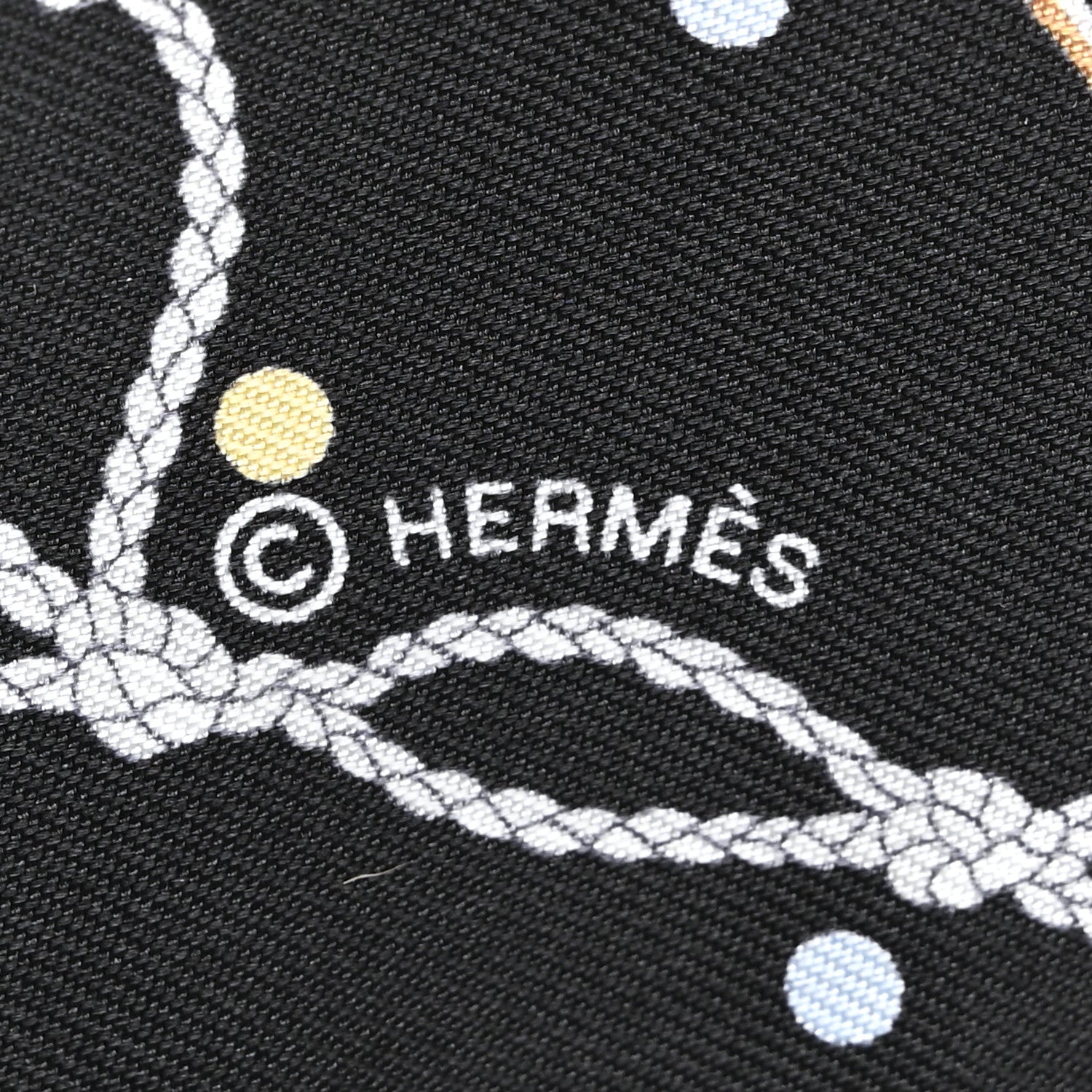 Hermes Silk Les Cles A Pois Twilly Black Beige Rose Multicolor 4 of 4