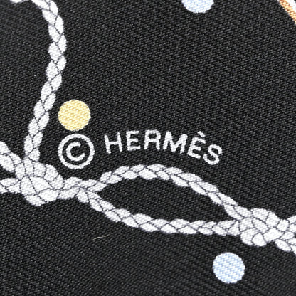 Hermes Silk Les Cles A Pois Twilly Black Beige Rose Multicolor 4 of 4
