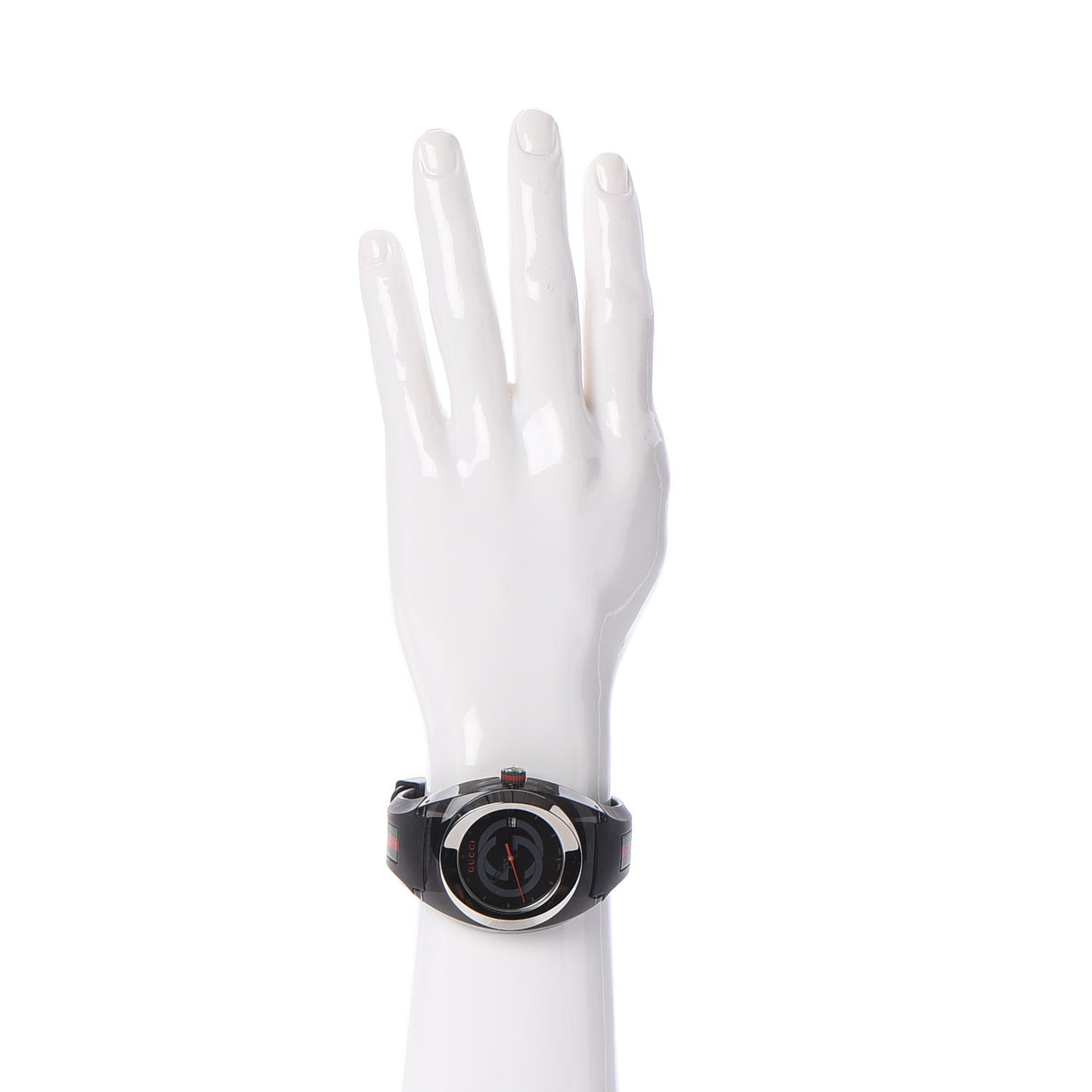 Stainless Steel Rubber 46mm Sync Web Quartz Watch Black