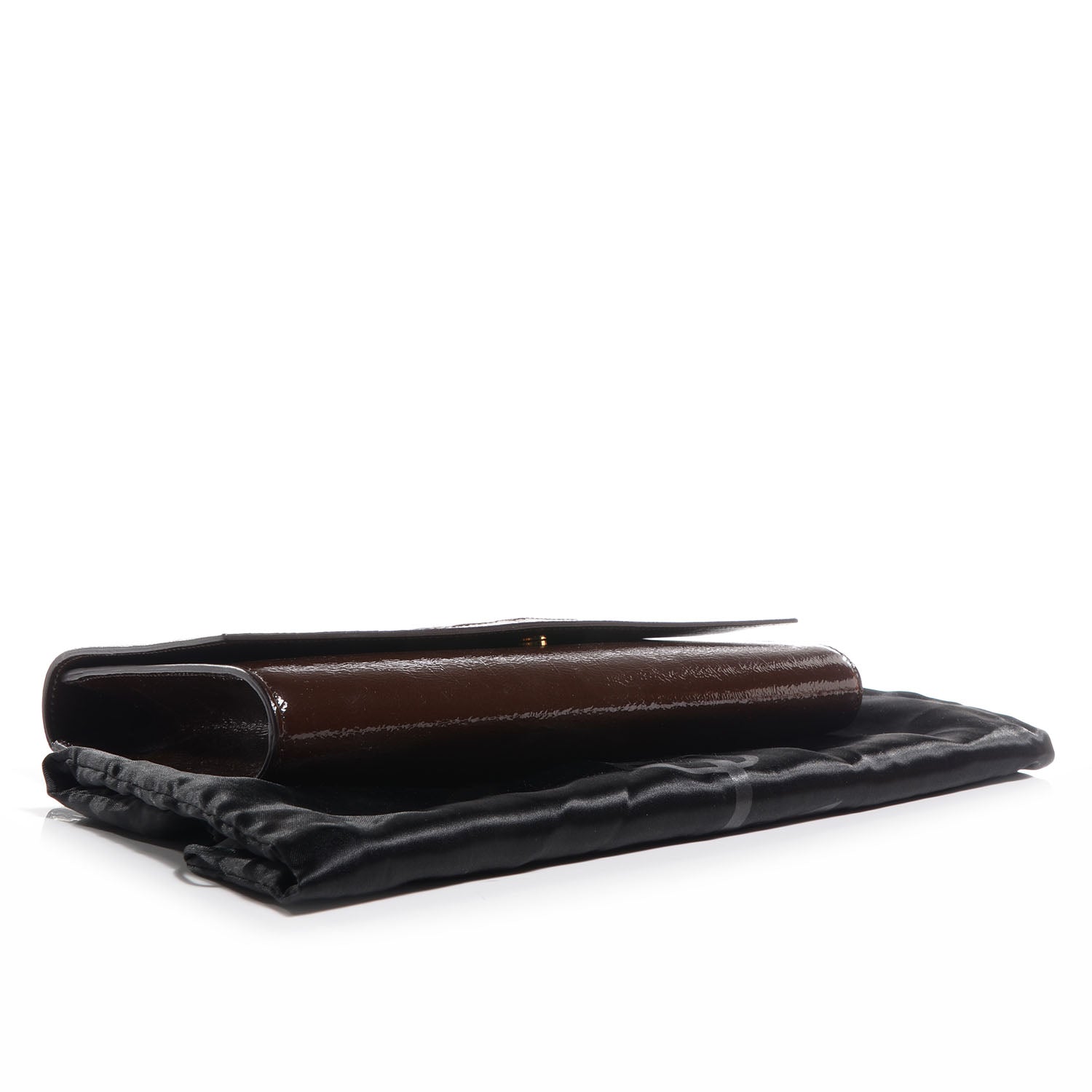 Saint Laurent Patent Belle De Jour Clutch Brown 4 of 6