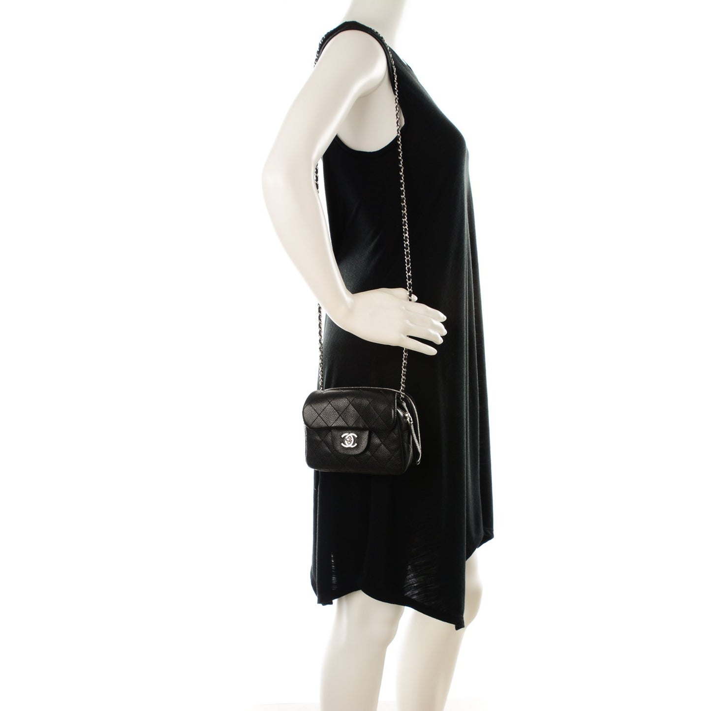 Caviar Quilted New Mini Flap Black