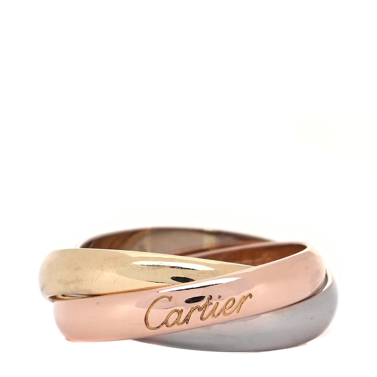 Cartier 18K Pink Yellow White Gold Classic Trinity Ring 50 5.25 1 of 5