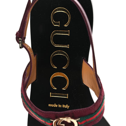 Gucci New Canvas GG Malaga Kid Web Interlocking G Womens Thong Sandals 39.5 Rosso Ancora 9 of 10