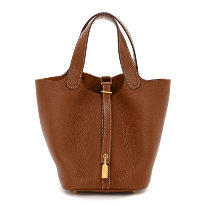 Hermes Taurillon Clemence Picotin Lock 18 PM Gold 1 of 11