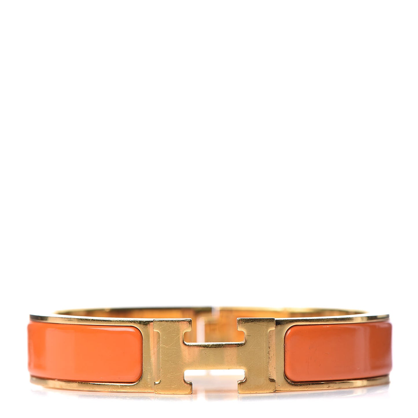 Enamel Narrow Clic Clac H Bracelet PM Orange