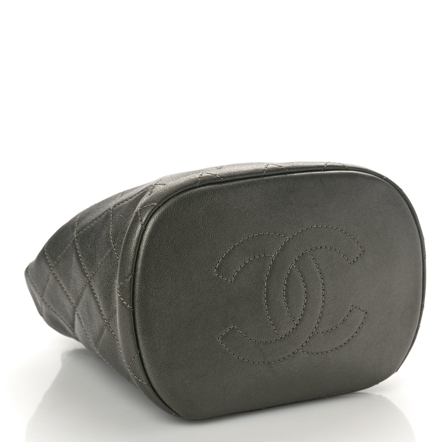 Goatskin Quilted Metallic Bubble Backpack Silver