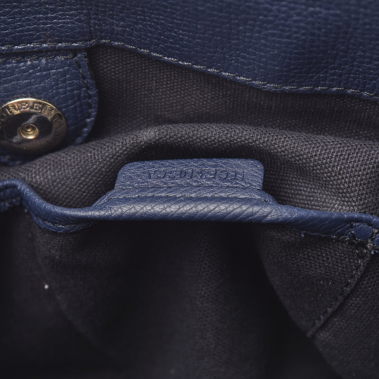 Burberry Grainy Calfskin House Check Medium Banner Tote Ink Blue 8 of 20