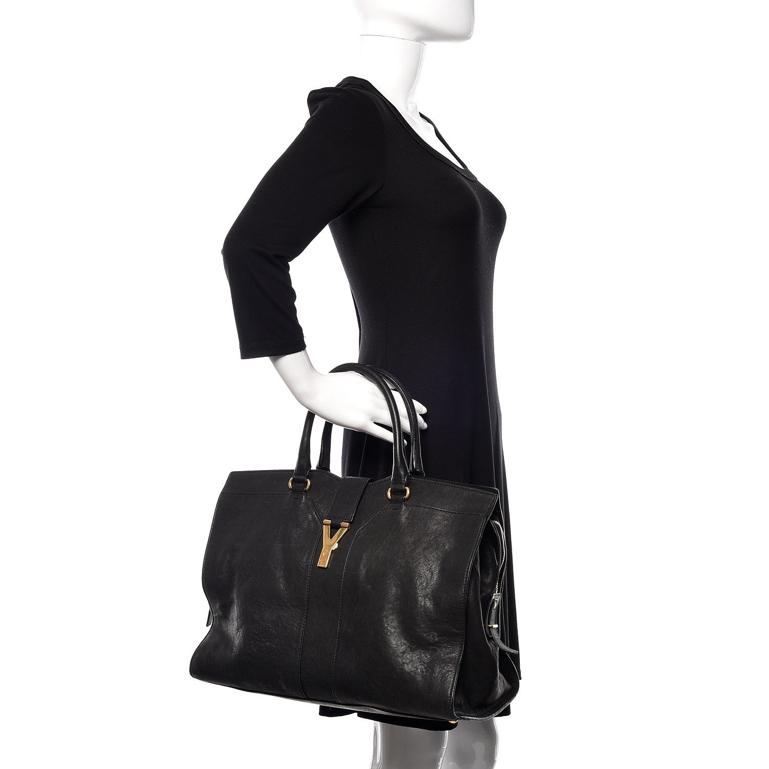 Saint Laurent Sheepskin Large Cabas ChYc Black 2 of 10