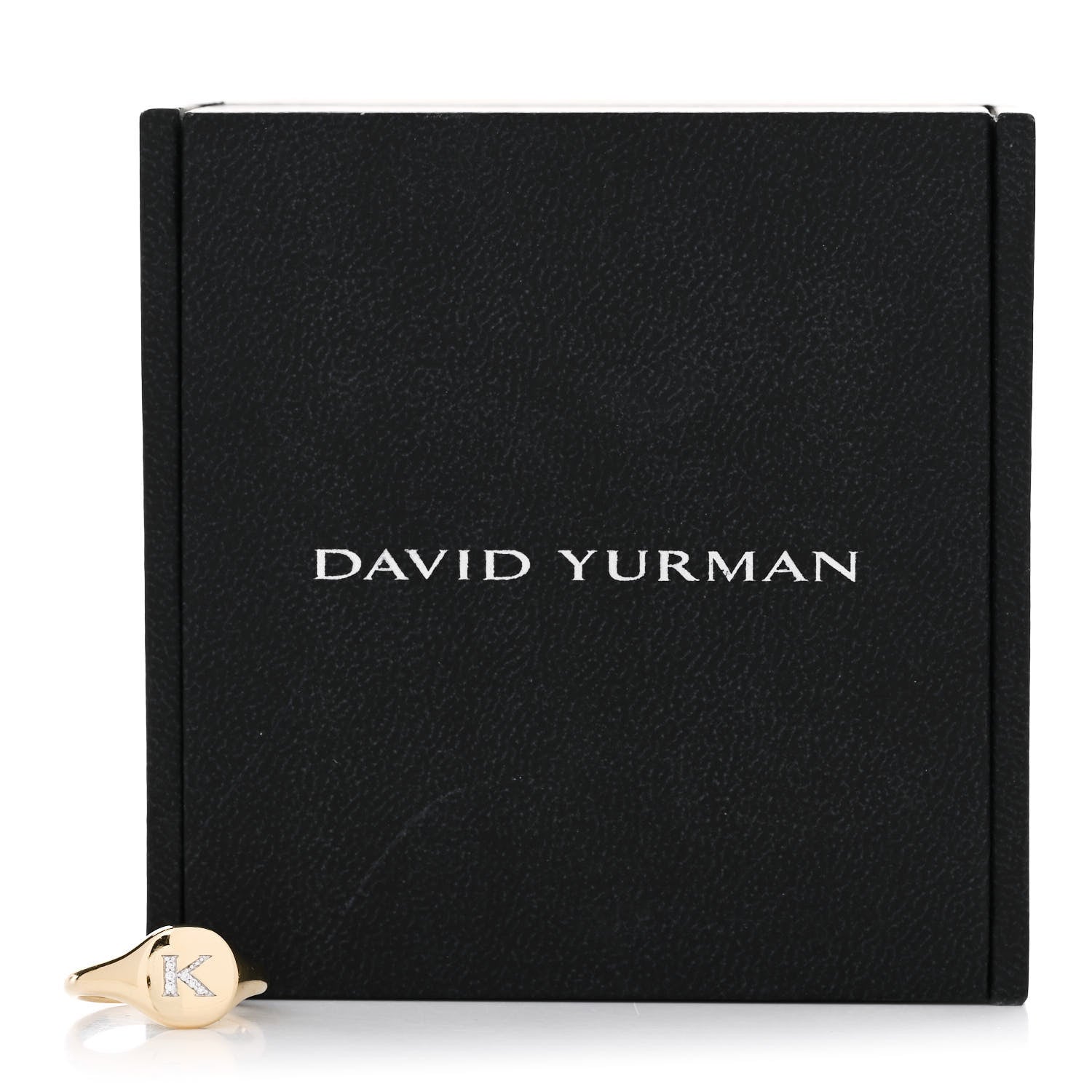 David Yurman 18K Yellow Gold Diamond Initial K Pinky Ring 49 5 6 of 6