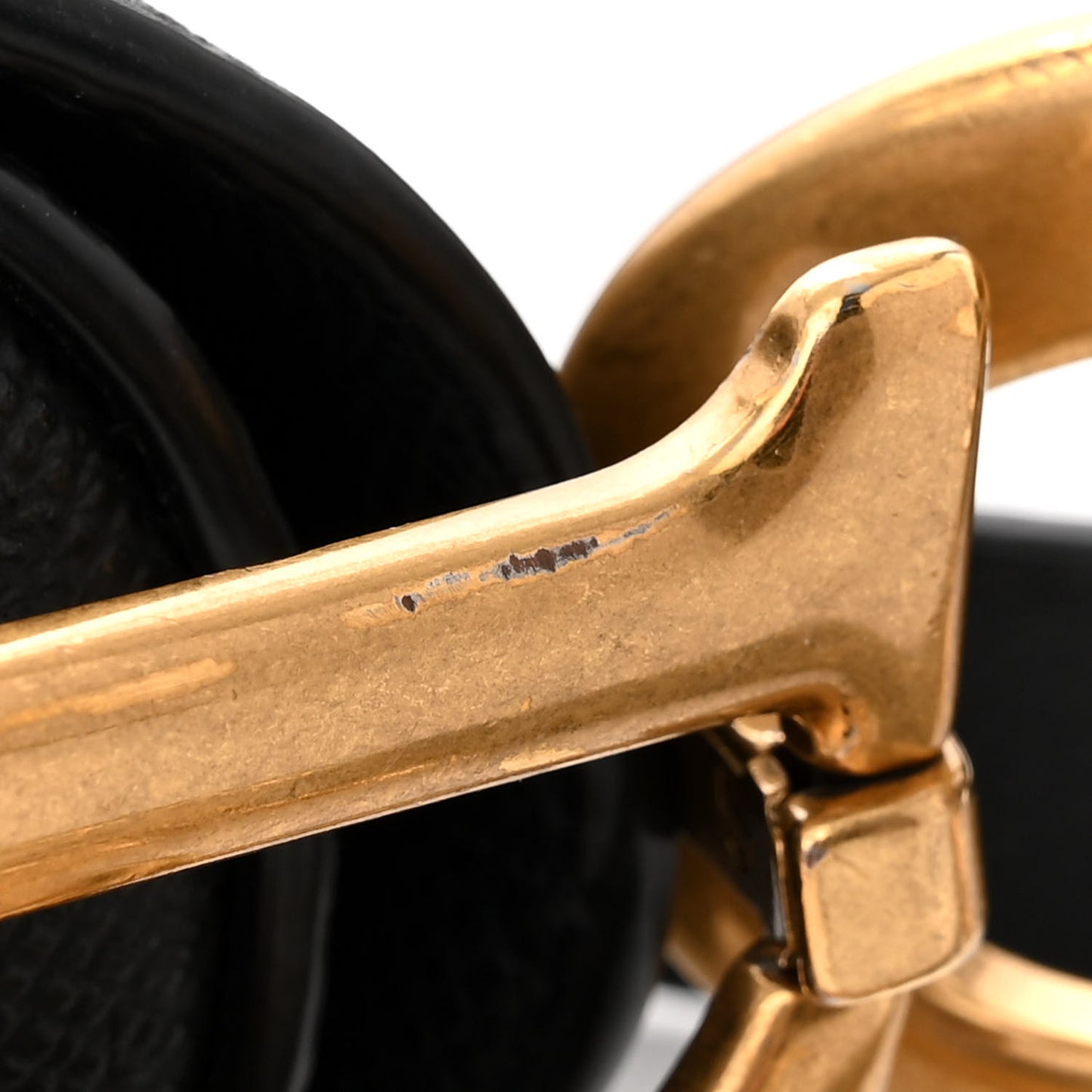 CHRISTIAN DIOR Grained Calfskin Saddle Bag With Strap Black