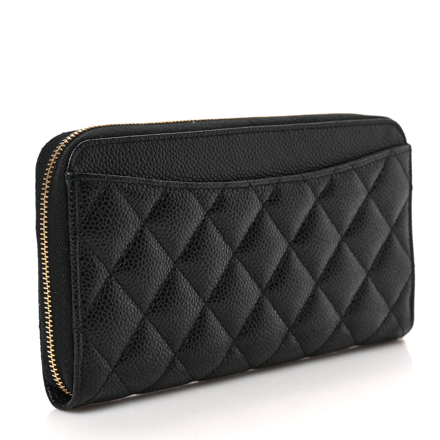 Chanel Caviar Quilted Large Gusset Zip Around Wallet Black 3 of 11