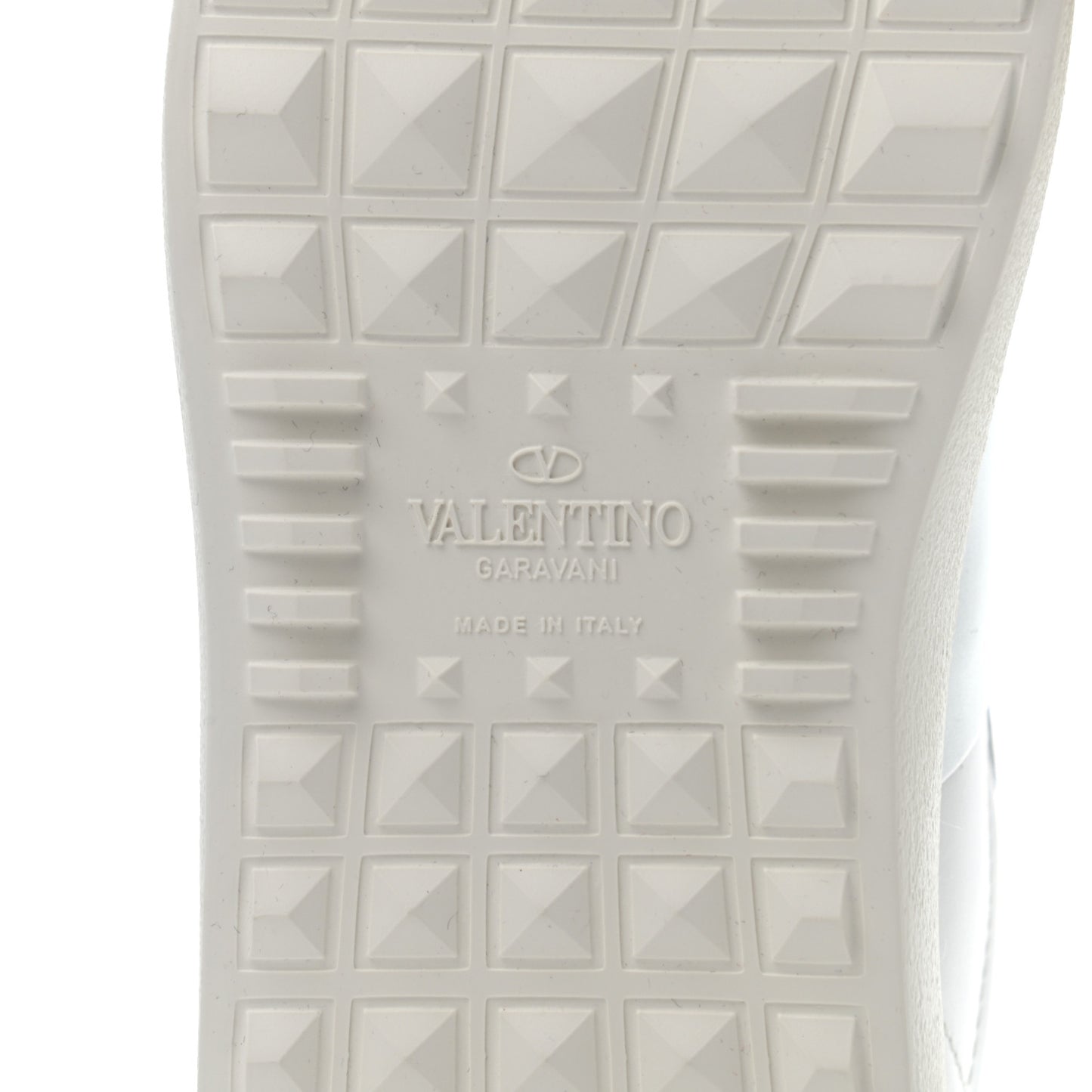 Calfskin Rockstud Open Sneakers 36.5 White Silver
