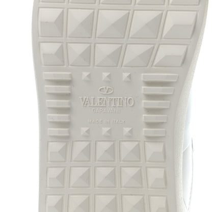 Valentino Garavani Calfskin Rockstud Open Sneakers 36.5 White Silver 6 of 8
