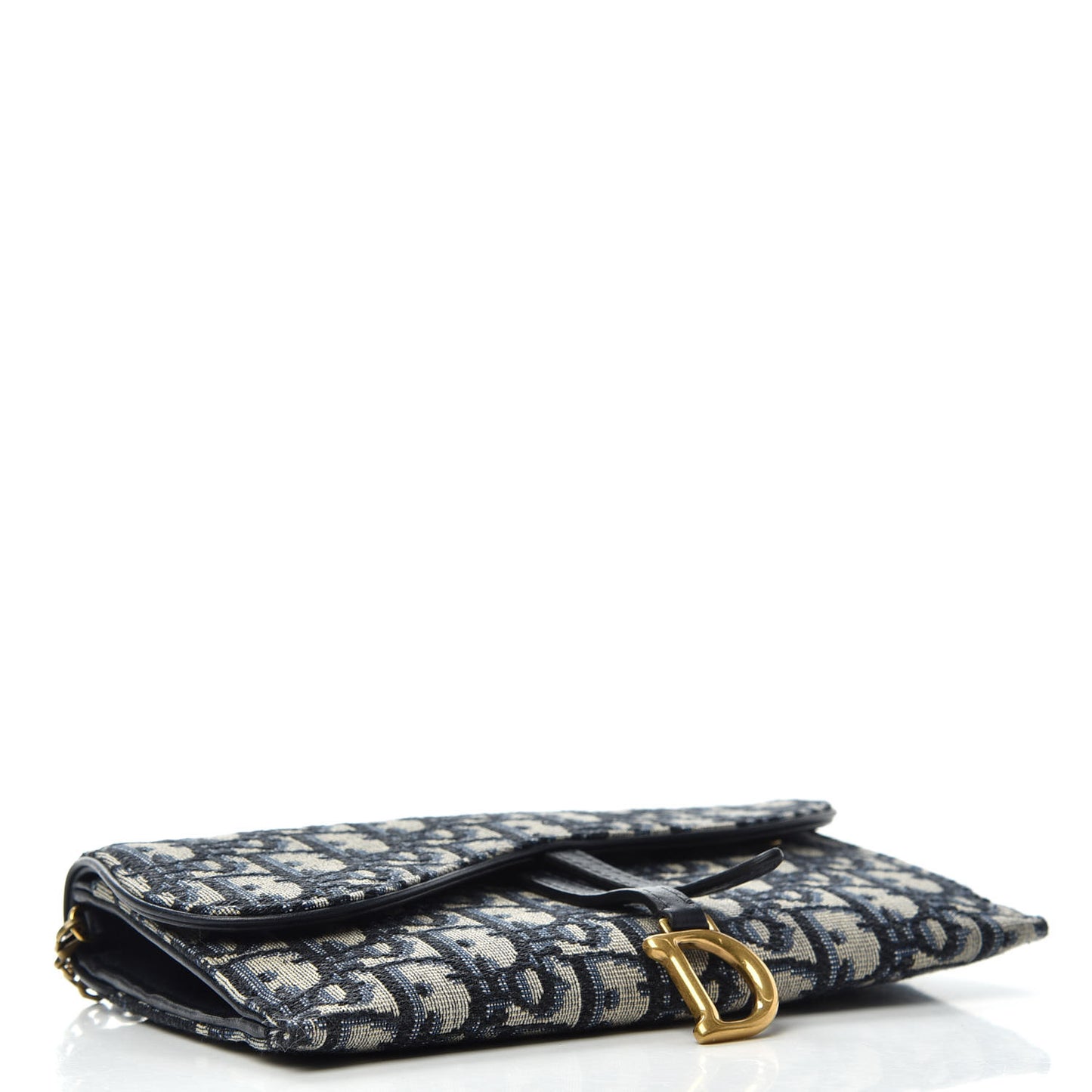 Oblique Saddle Chain Long Wallet Blue