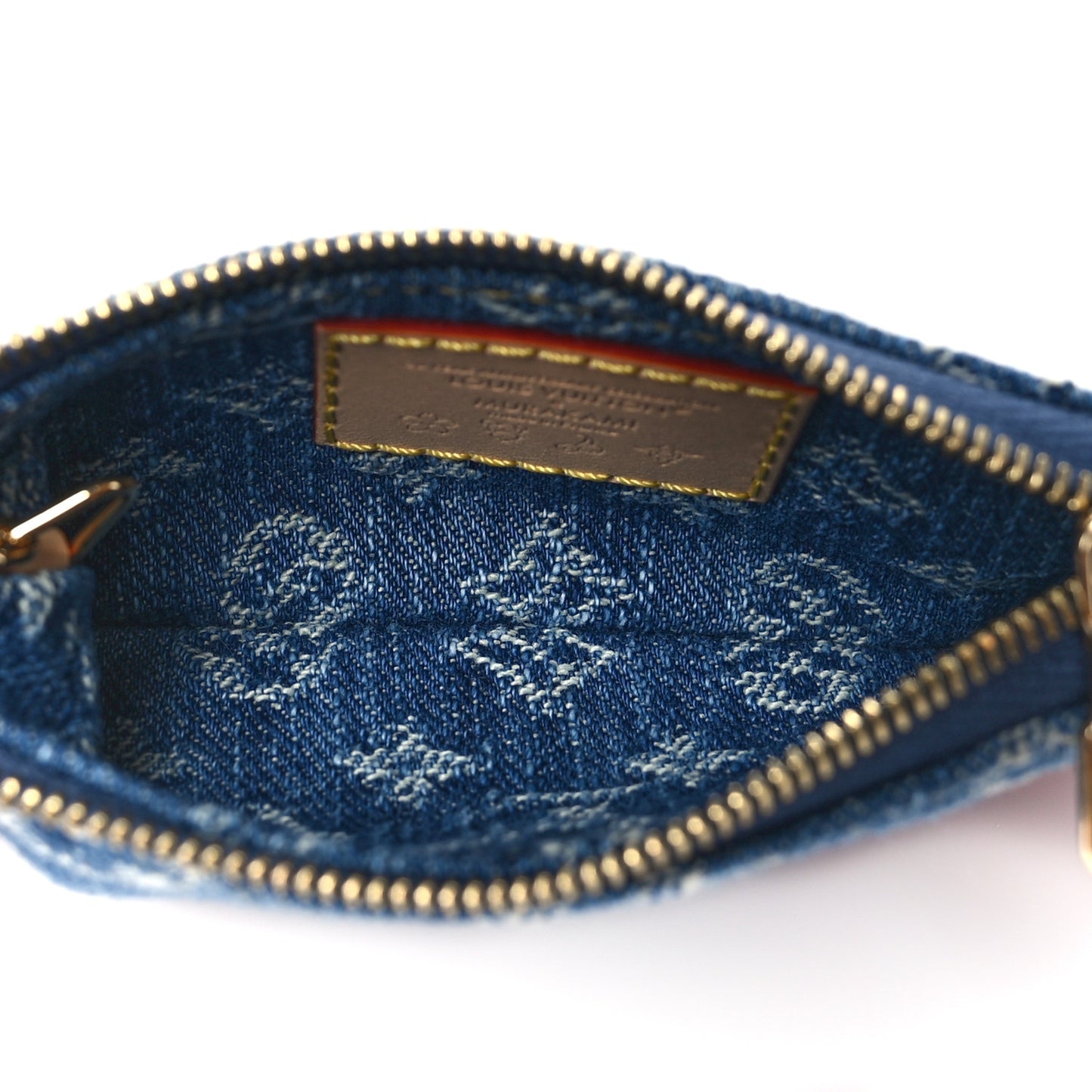 LV X TM Monogram Denim Cerises Key Pouch Blue