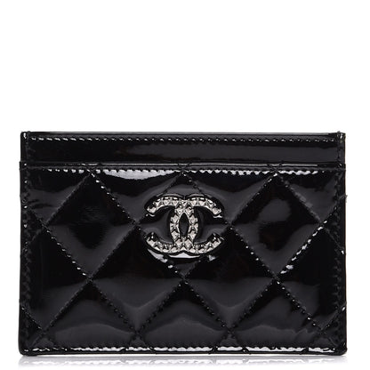 Chanel Patent Quilted Brilliant Card Holder Black 1 of 9