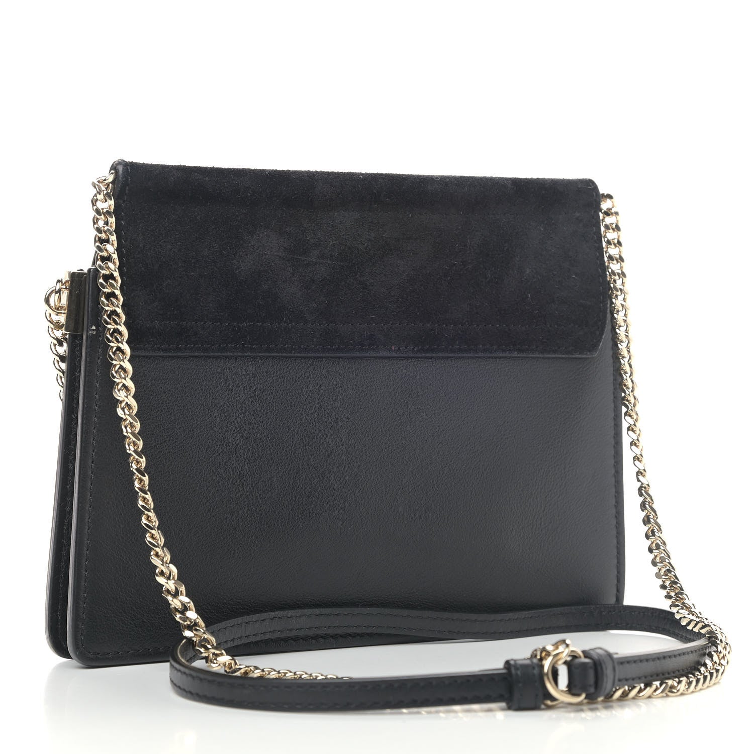 Chloe Calfskin Suede Mini Chain Faye Shoulder Bag Black 2 of 9