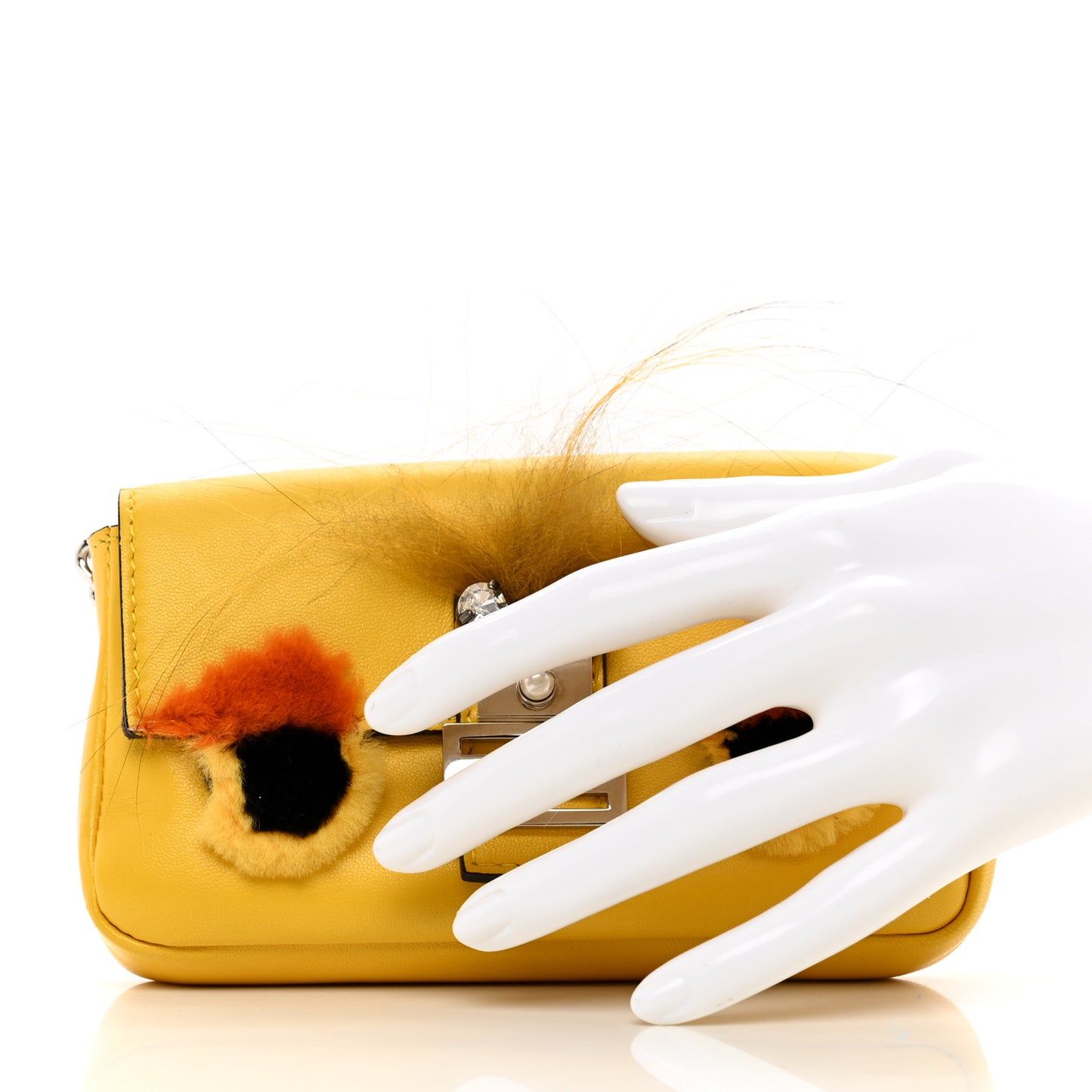 Nappa Rabbit Fox Fur Micro Buggie Baguette Sunflower