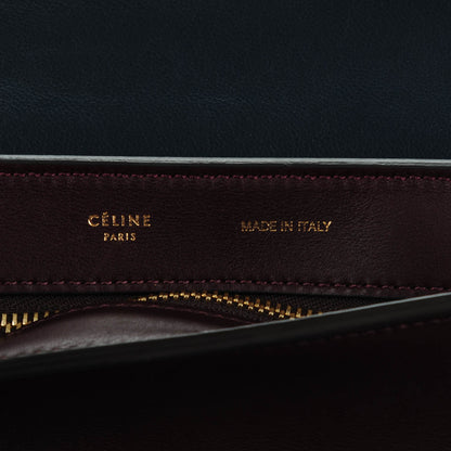 Celine Smooth Calfskin Suede Medium Tri-Color Trapeze Burgundy 5 of 7