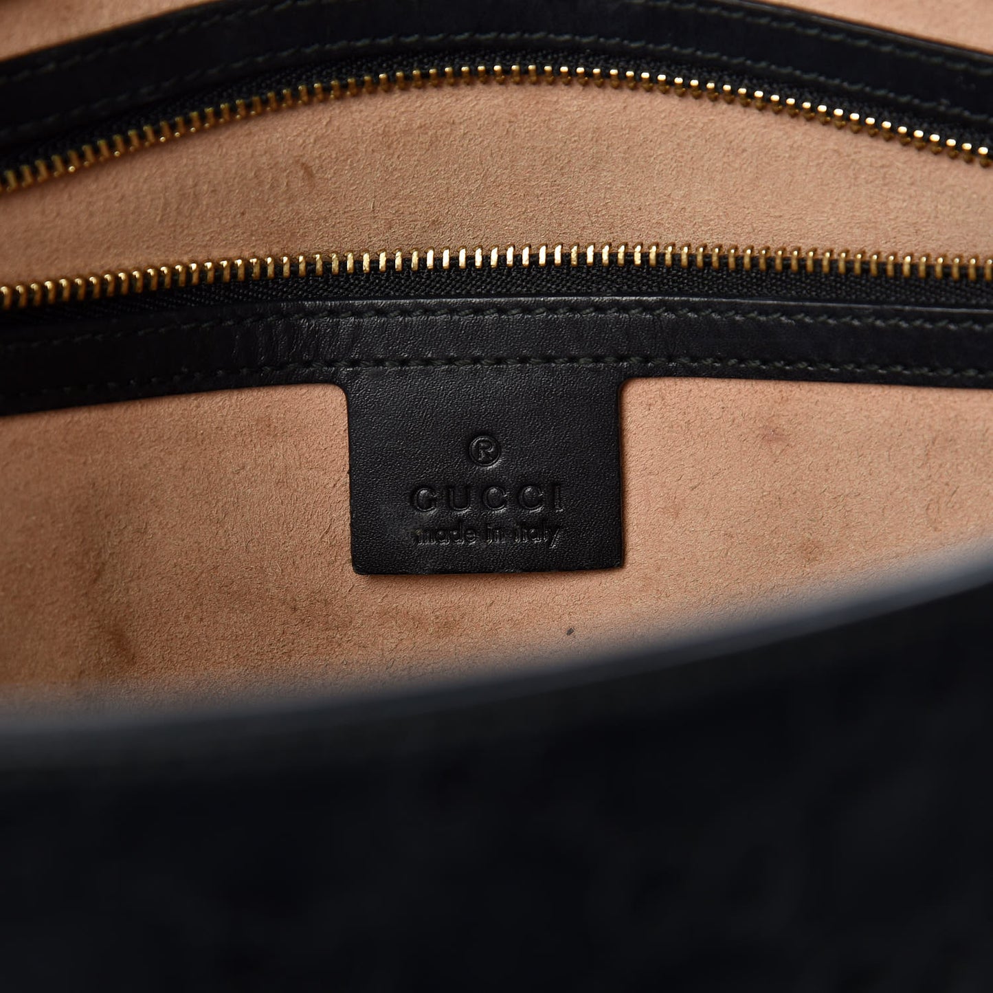 Guccissima Small Zippered Bucket Tote Black