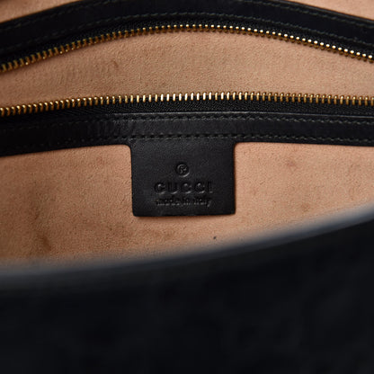 Gucci Guccissima Small Zippered Bucket Tote Black 6 of 13