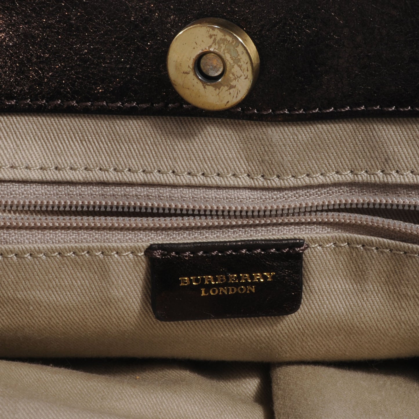 Leather Flat Portrait Tote Bronze