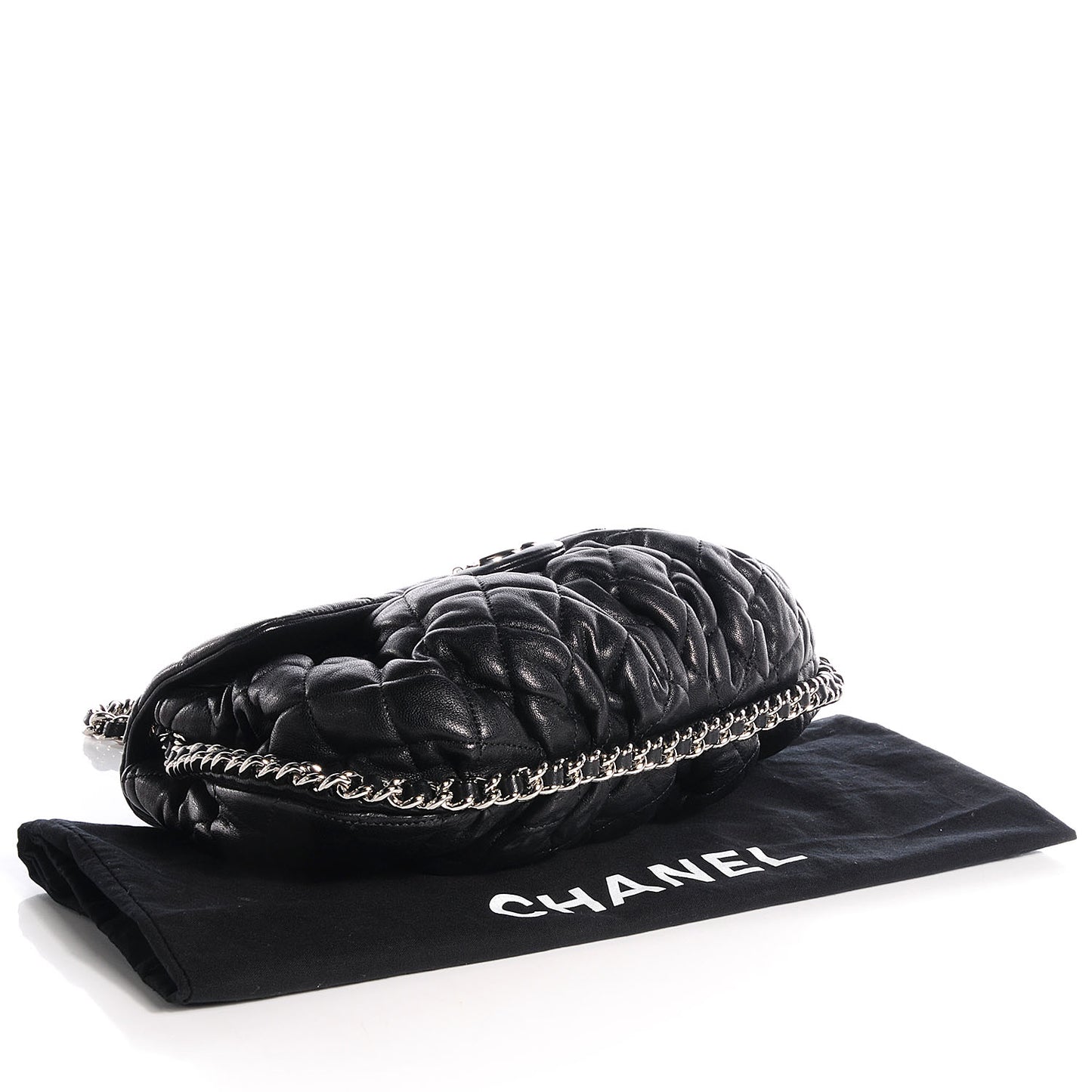 Washed Lambskin Chain Around Medium Messenger Black