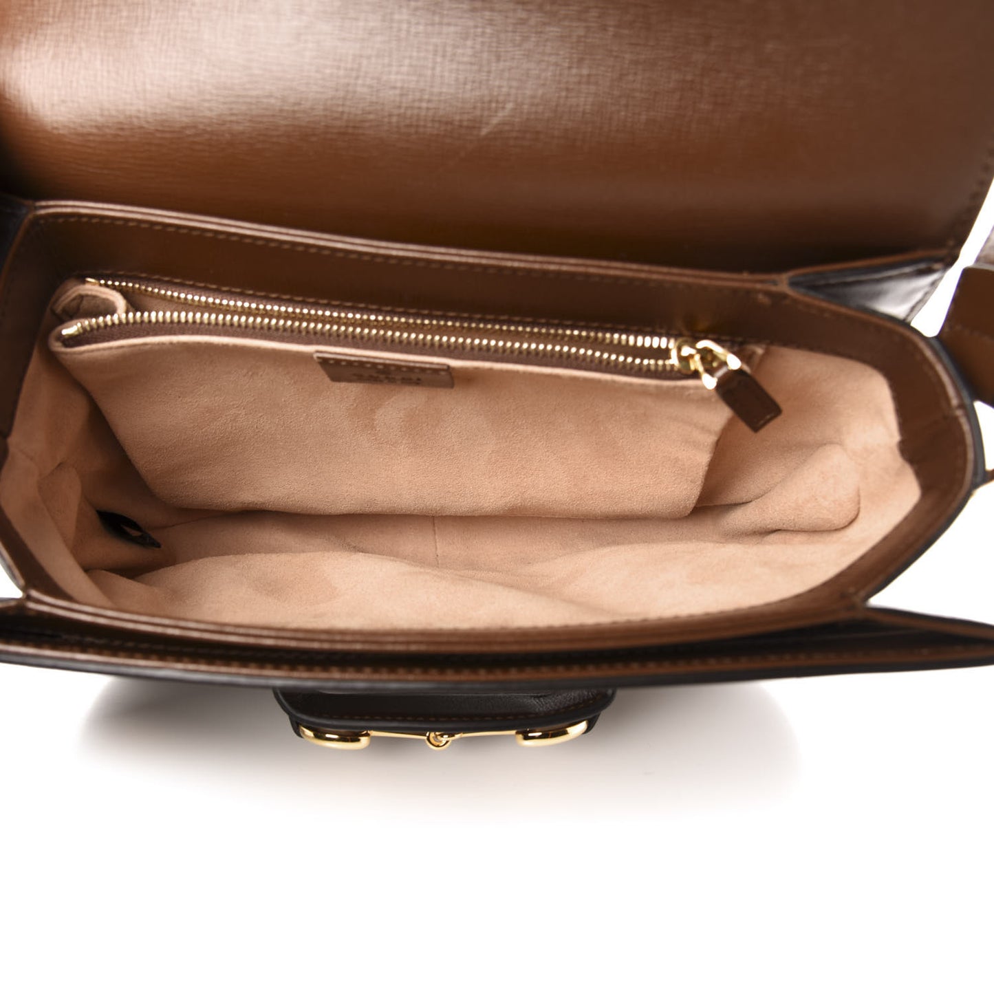 GG Supreme Monogram Horsebit 1955 Shoulder Bag Beige Brown Sugar