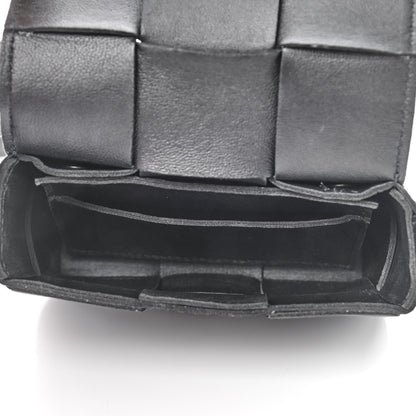 Bottega Veneta Lambskin Maxi Intrecciato Extra Mini Cassette Crossbody Bag Black 5 of 9