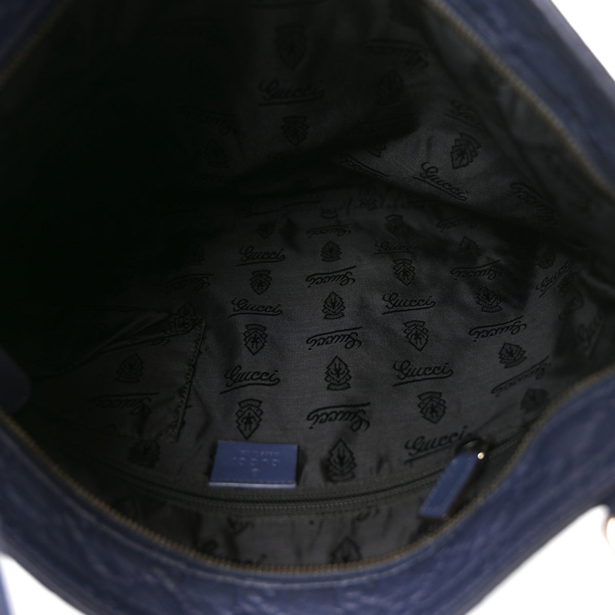 Guccissima Medium Flat Messenger Bag Navy