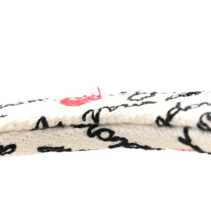 Christian Dior Canvas Embroidered Dioramour Je Vous Adore Medium Lady D-Lite  White Black Red 11 of 13