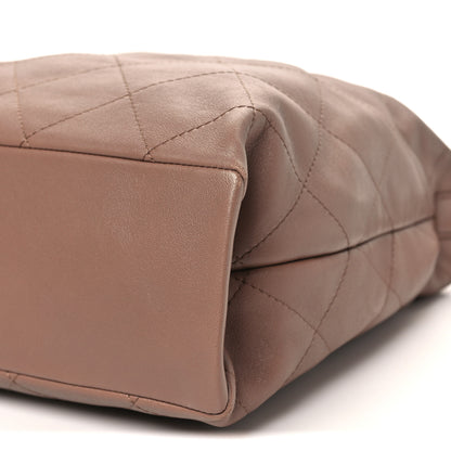 Chanel Shiny Lambskin Quilted Maxi Hobo Brown 10 of 10
