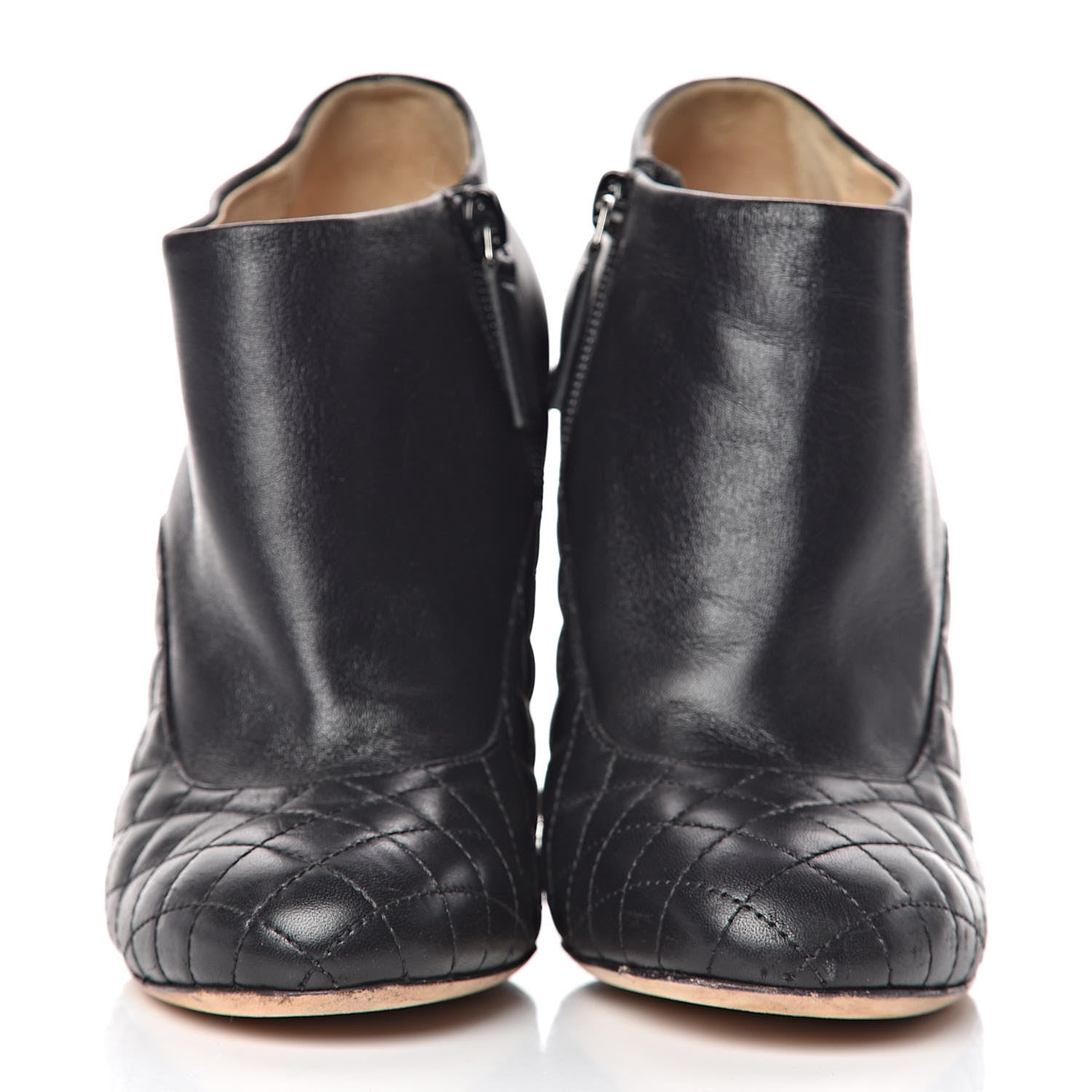 Chanel Lambskin Quilted CC Booties 38 Black 2 of 13