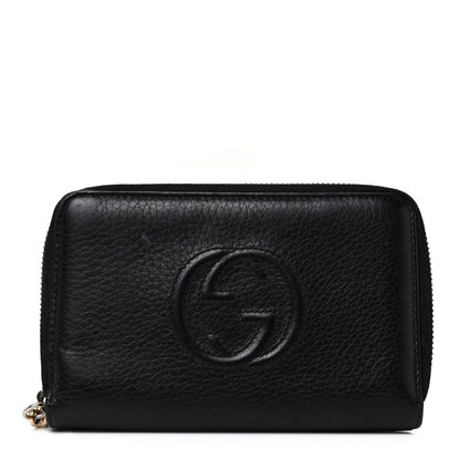 Gucci Pebbled Calfskin Medium Soho Zip Around Wallet Black 1 of 10