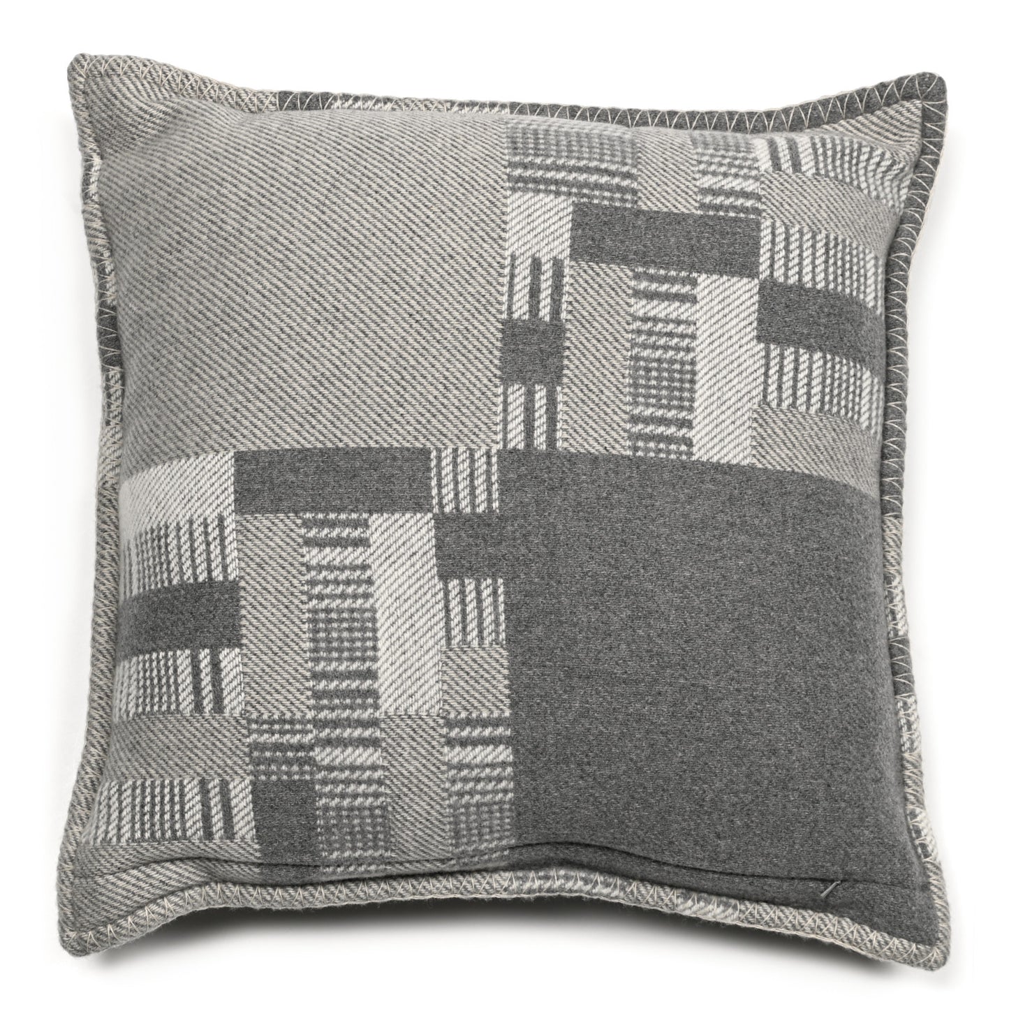 Wool Cashmere Avalon Paper Block Pillow Gris Acier