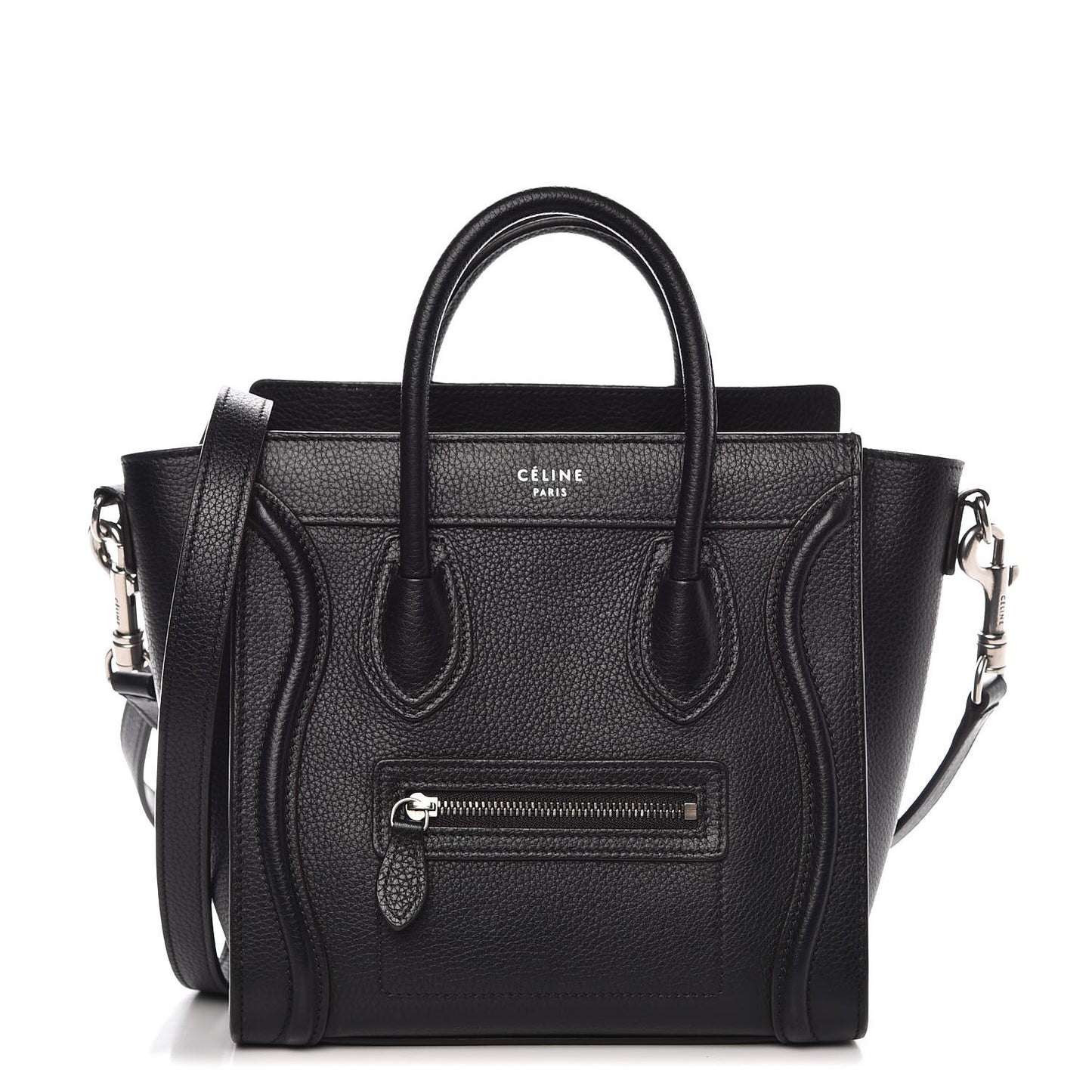 Drummed Calfskin Nano Luggage Black