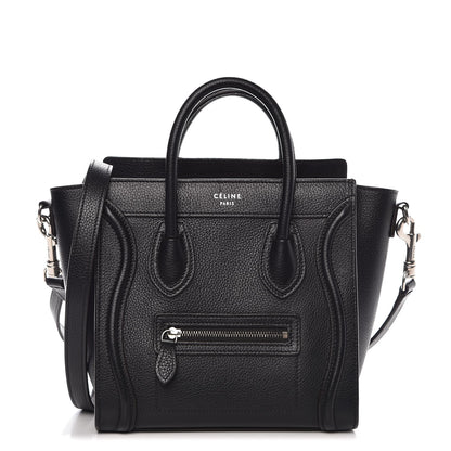 Celine Drummed Calfskin Nano Luggage Black 1 of 10