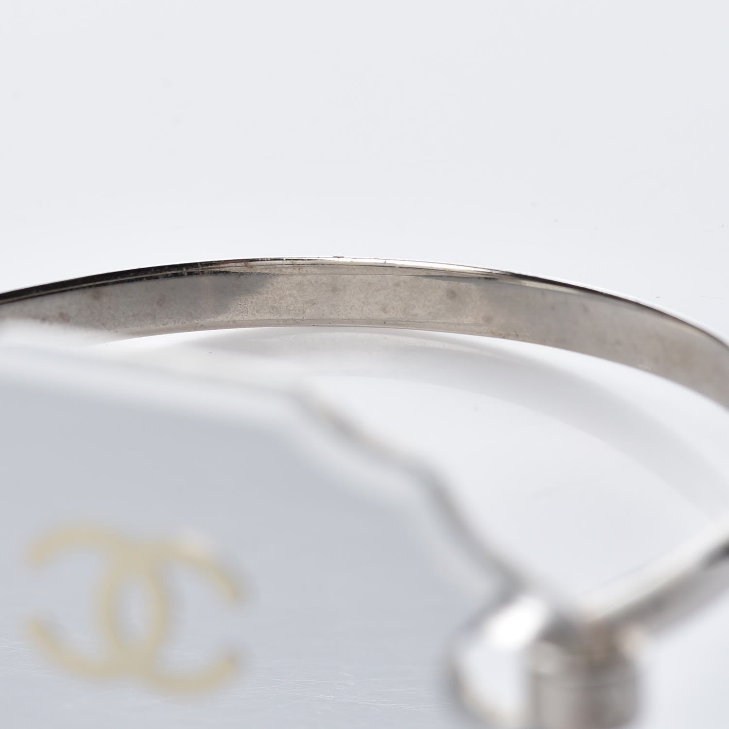 Chanel Resin Mirror CC Bangle Silver 8 of 9