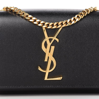 Saint Laurent Grain De Poudre Small Monogram Kate Satchel Black 10 of 10