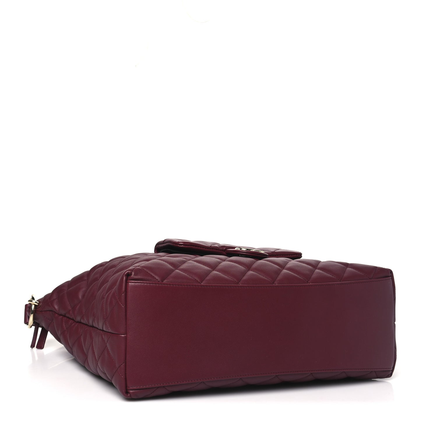 Calfskin Quilted Large Coco Mellow Hobo Burgundy