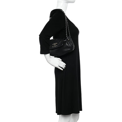 Chanel Lambskin Quilted CC Accordion Shoulder Bag Black 2 of 12