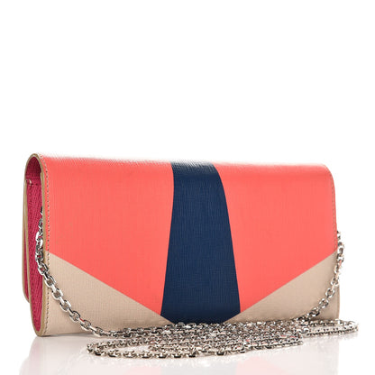 Fendi Vitello Elite Crystal Eye Monster Continental Wallet on Chain Bellini Multicolor 3 of 9