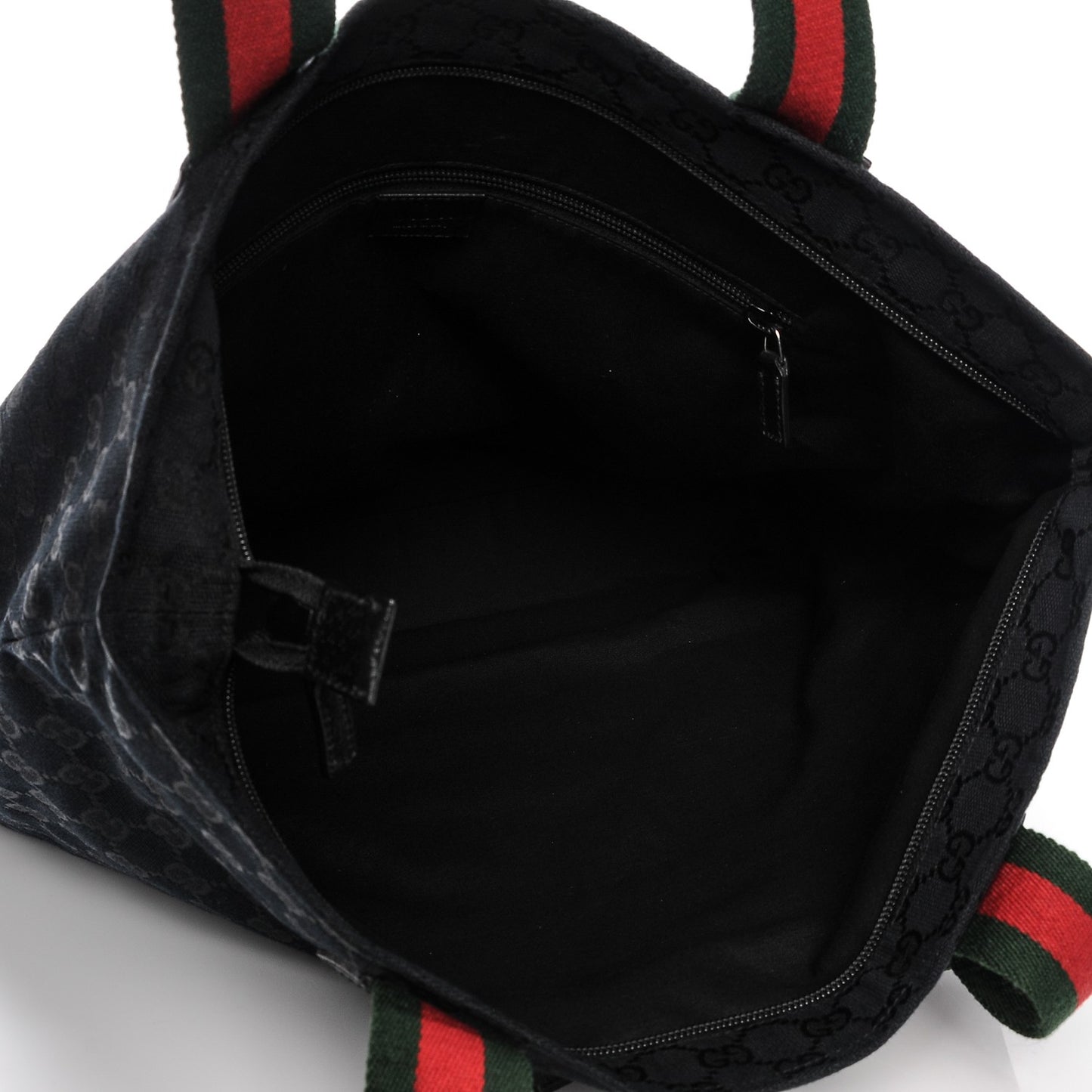 GG Monogram Large Web Handle Vertical Tote Black