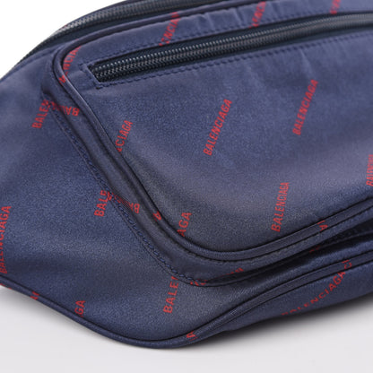 Balenciaga Twill Nylon Allover Logo Explorer Beltpack Bleu Canopee Rouge 8 of 9