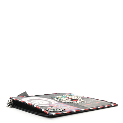 Gucci GG Supreme Monogram Night Courrier Zip Wristlet Pouch Black Multicolor 4 of 7