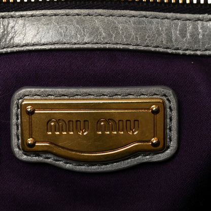 Miu Miu Nappa Matelasse Top Handle Satchel Fumo 6 of 9
