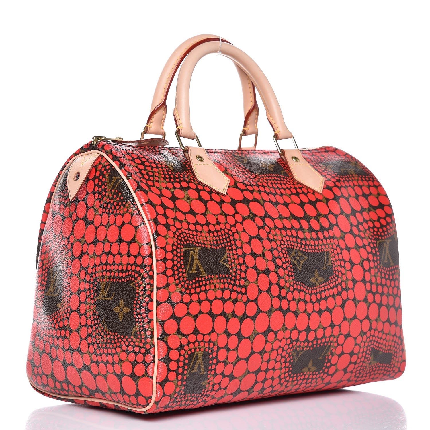 Louis Vuitton Monogram Kusama Town Speedy 30 Red 3 of 7